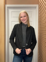 Load image into Gallery viewer, Black/Silver Lurex Mockneck
