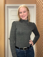 Load image into Gallery viewer, Black/Silver Lurex Mockneck
