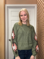 Load image into Gallery viewer, Jade Sweater with aztec sleeve
