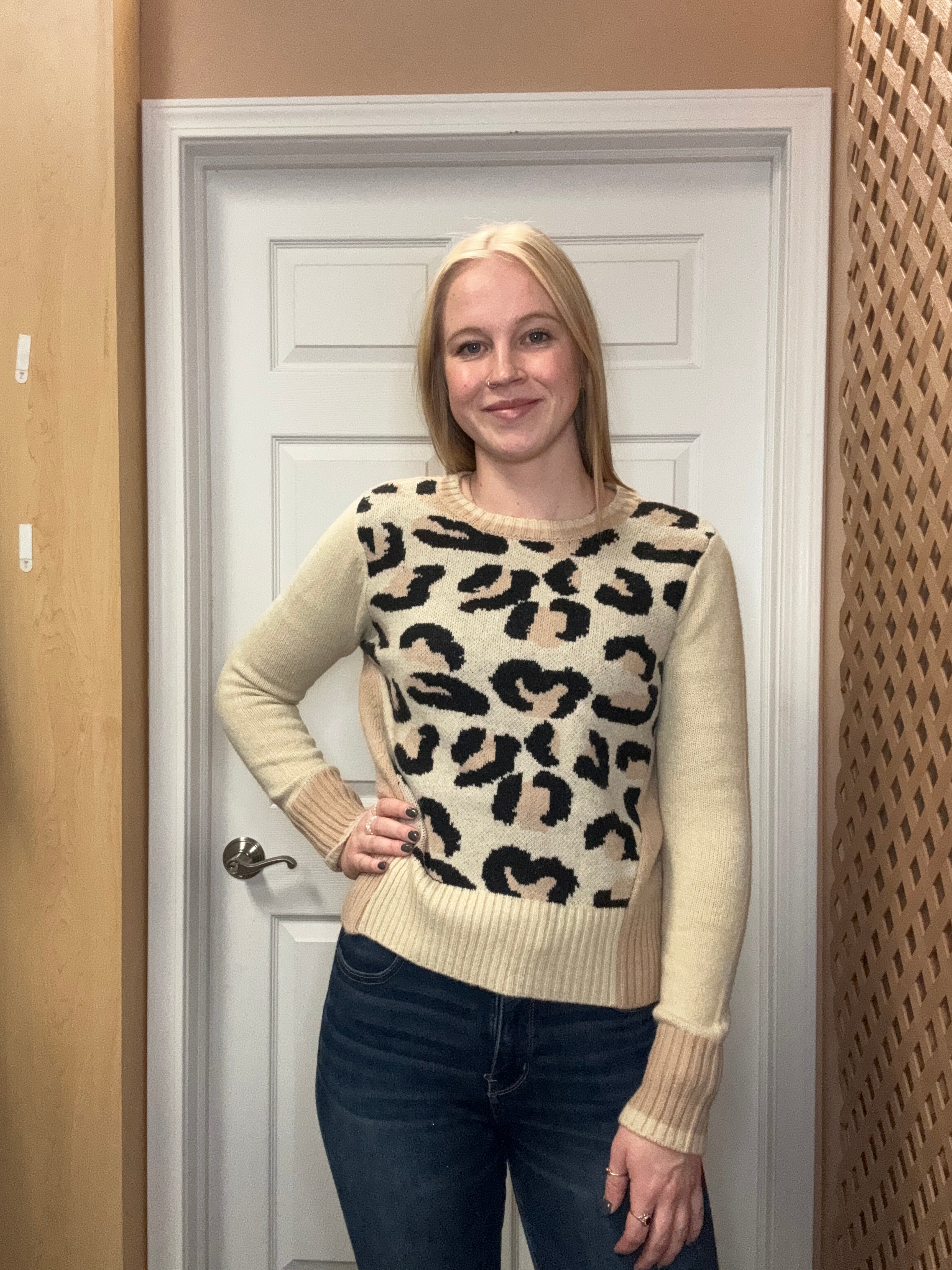 Beige Leopard Sweater