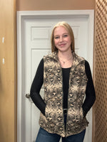 Load image into Gallery viewer, BR/BLK Animal Quilted Vest
