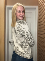 Load image into Gallery viewer, Tan/Olive Animal Print Sweater
