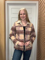 Load image into Gallery viewer, Sueded Rust Plaid Jacket
