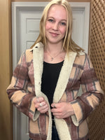 Load image into Gallery viewer, Sueded Rust Plaid Jacket
