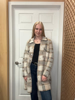 Load image into Gallery viewer, Beige Plaid Long Sweater
