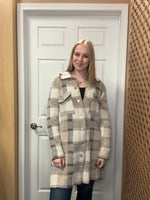Load image into Gallery viewer, Beige Plaid Long Sweater
