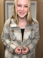 Load image into Gallery viewer, Beige Plaid Long Sweater
