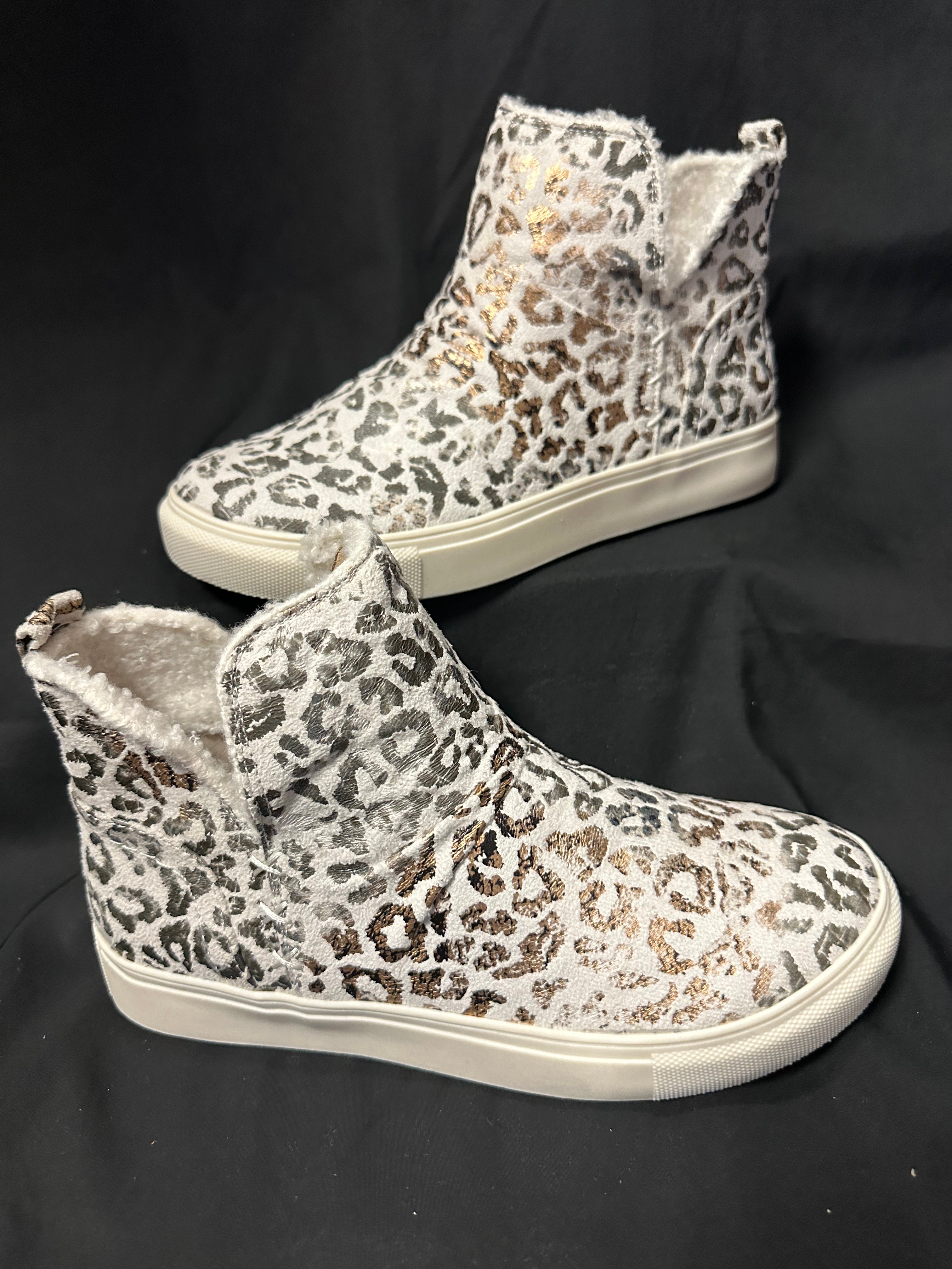 White Leopard Bootie