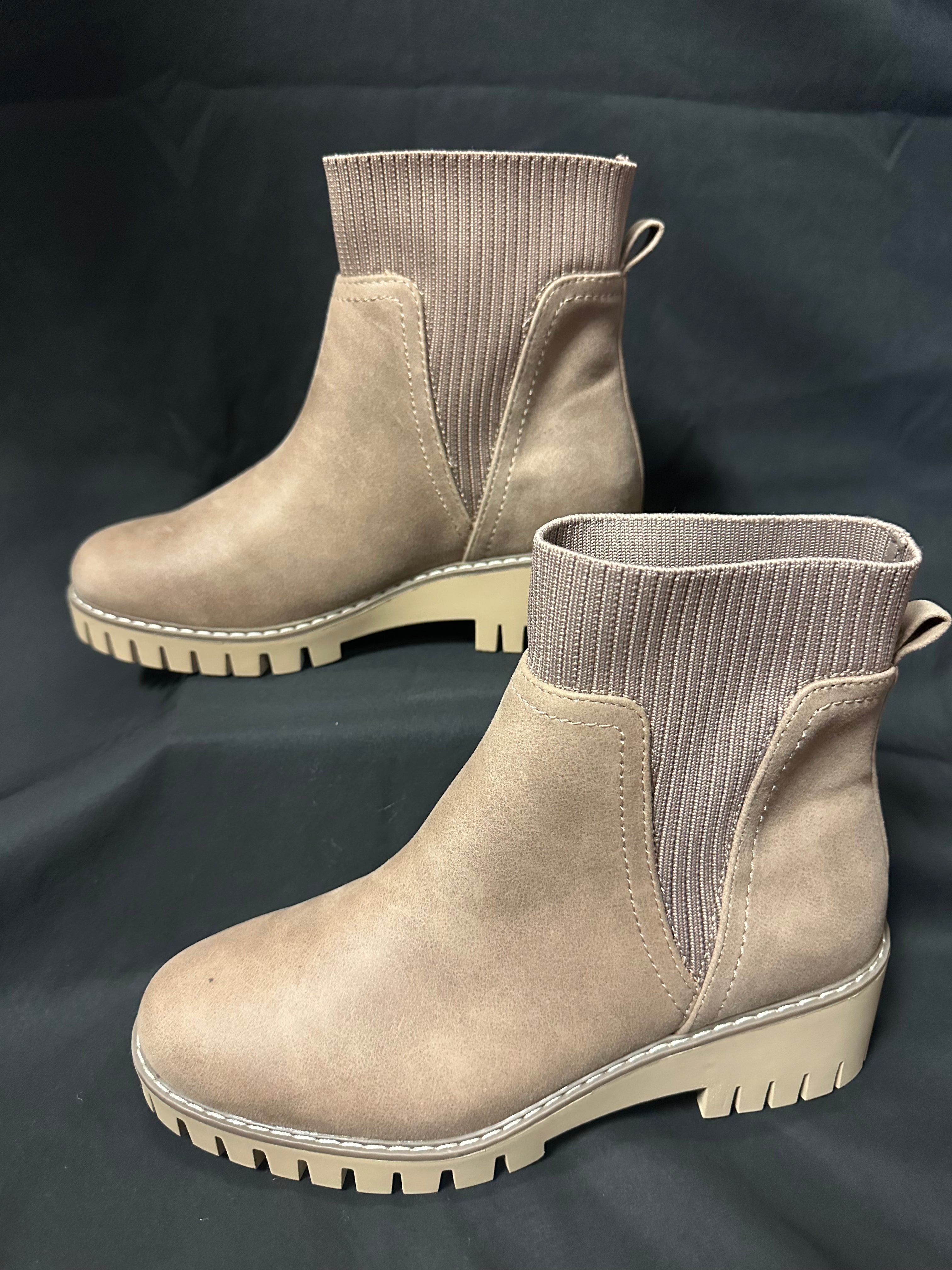 Magnolia Taupe Lug Bootie