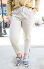 Load image into Gallery viewer, Light Khaki Tie Joggers

