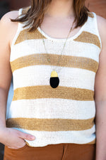 Load image into Gallery viewer, Brown &amp; Cream Knit Tank
