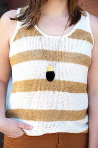 Brown & Cream Knit Tank