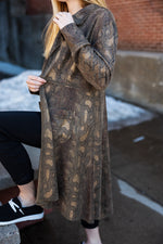 Load image into Gallery viewer, Olive &amp; Gold Long Jacket
