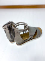 Load image into Gallery viewer, Clover Taupe Suede Wedge Sandal
