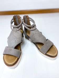 Clover Taupe Suede Wedge Sandal