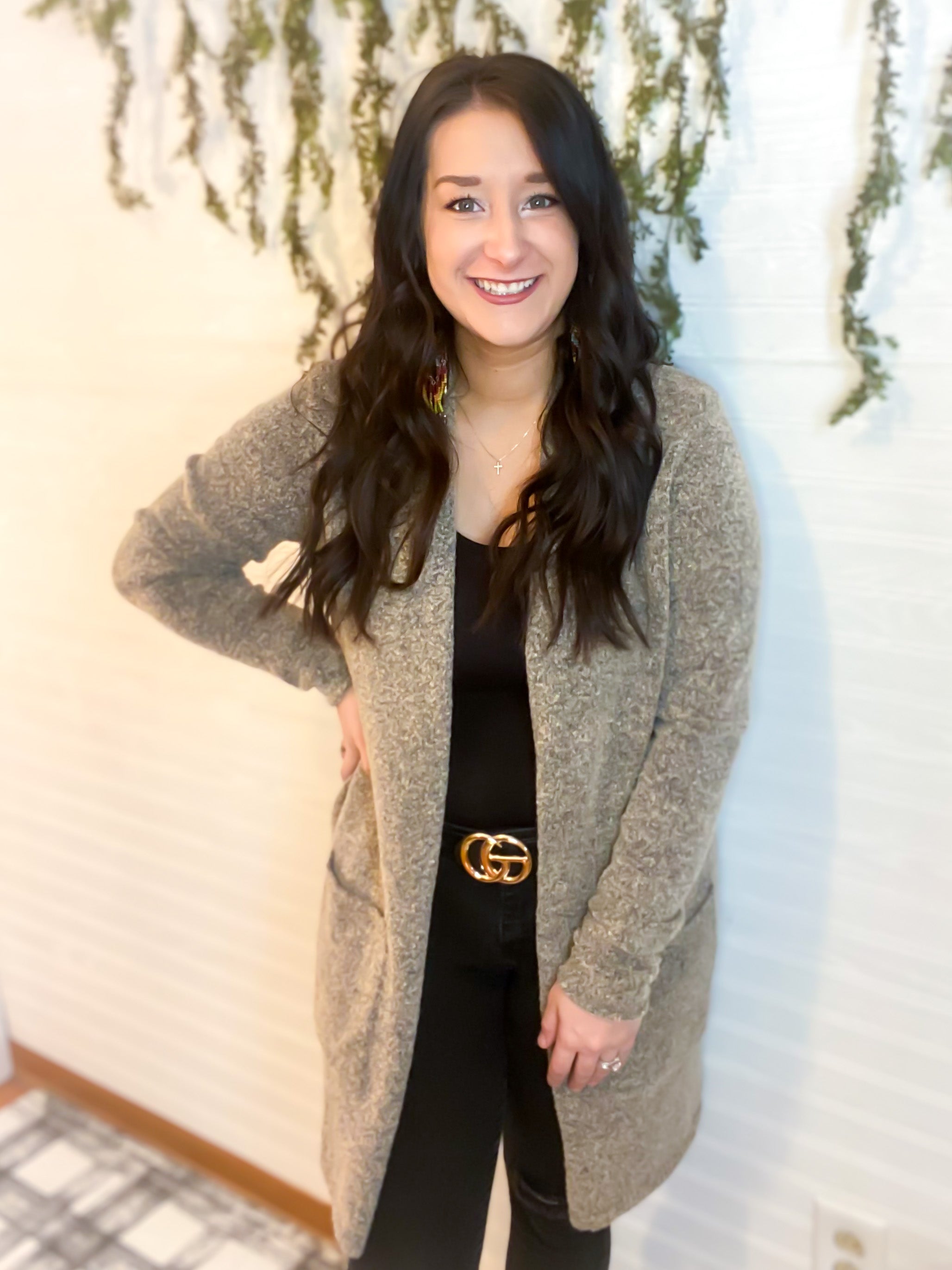 Fuzzy Yarn Cardigan