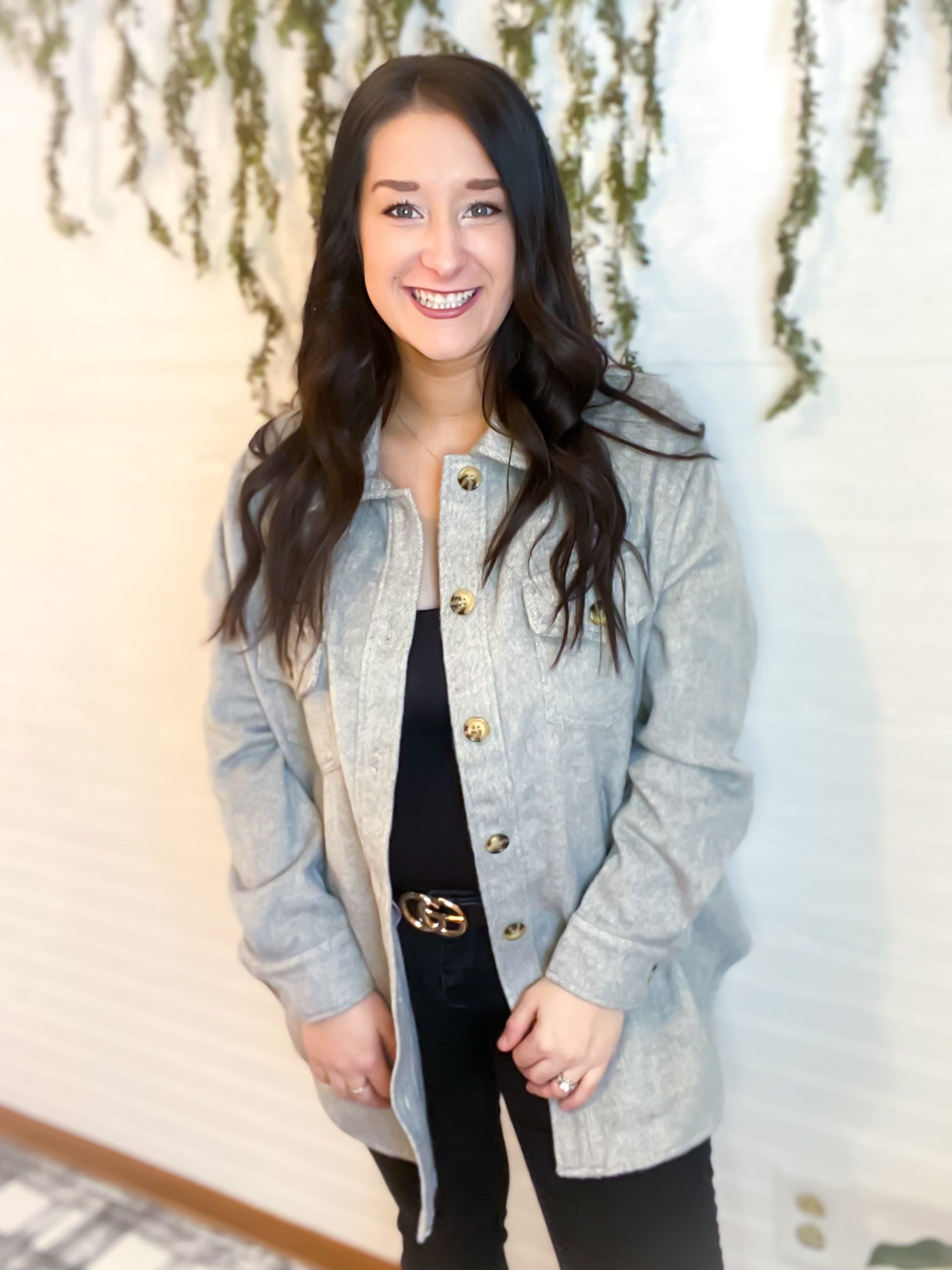 Grey Basic Shacket
