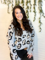 Load image into Gallery viewer, Cheetah Distressed Sweater - Front View
