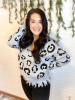 Load image into Gallery viewer, Cheetah distressed sweater - side view
