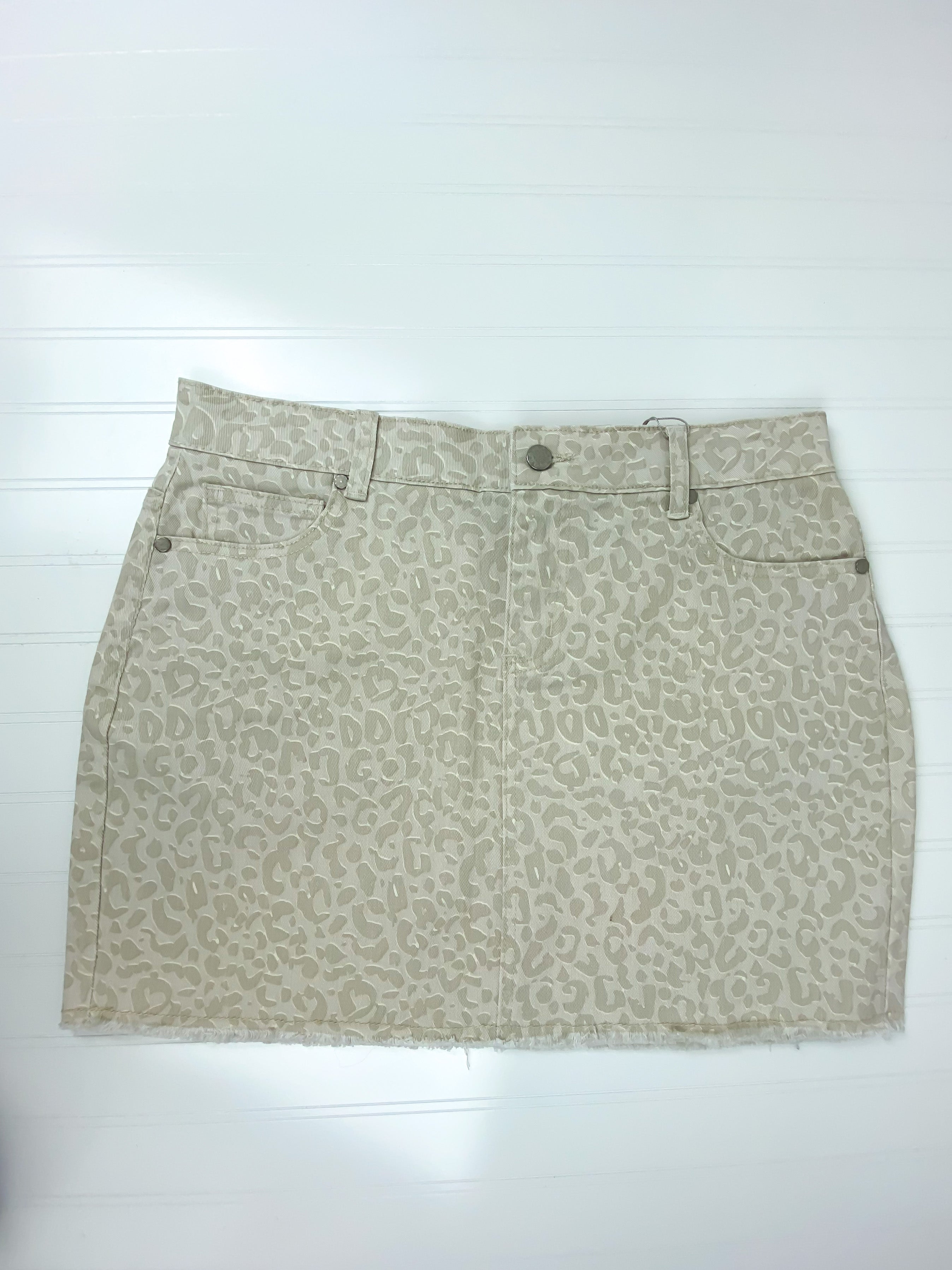 Taupe Cheetah Mini Skirt