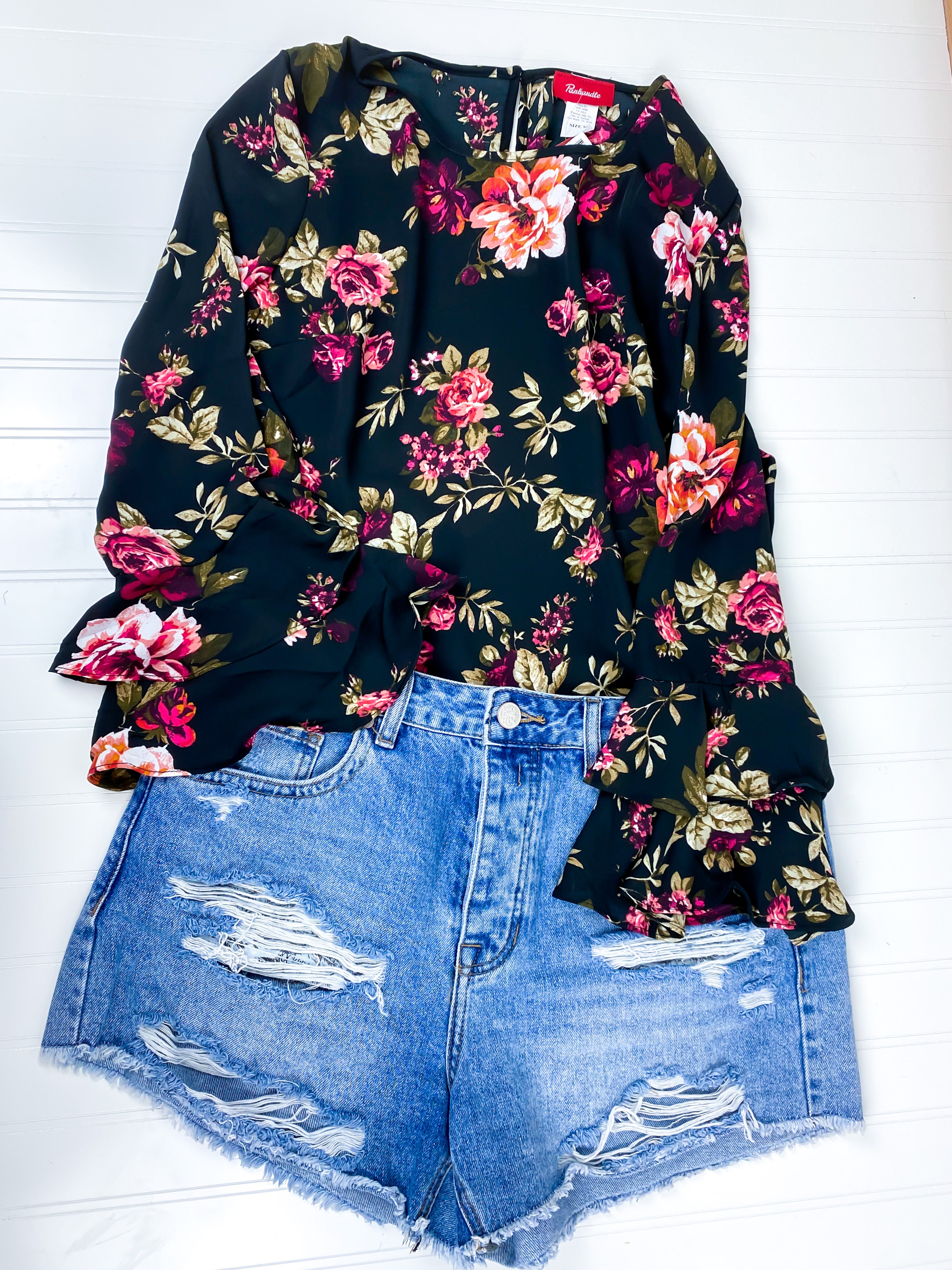 Henley Floral Top