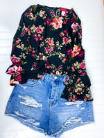 Load image into Gallery viewer, Henley Floral Top
