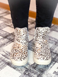 Rica White Leopard Bootie