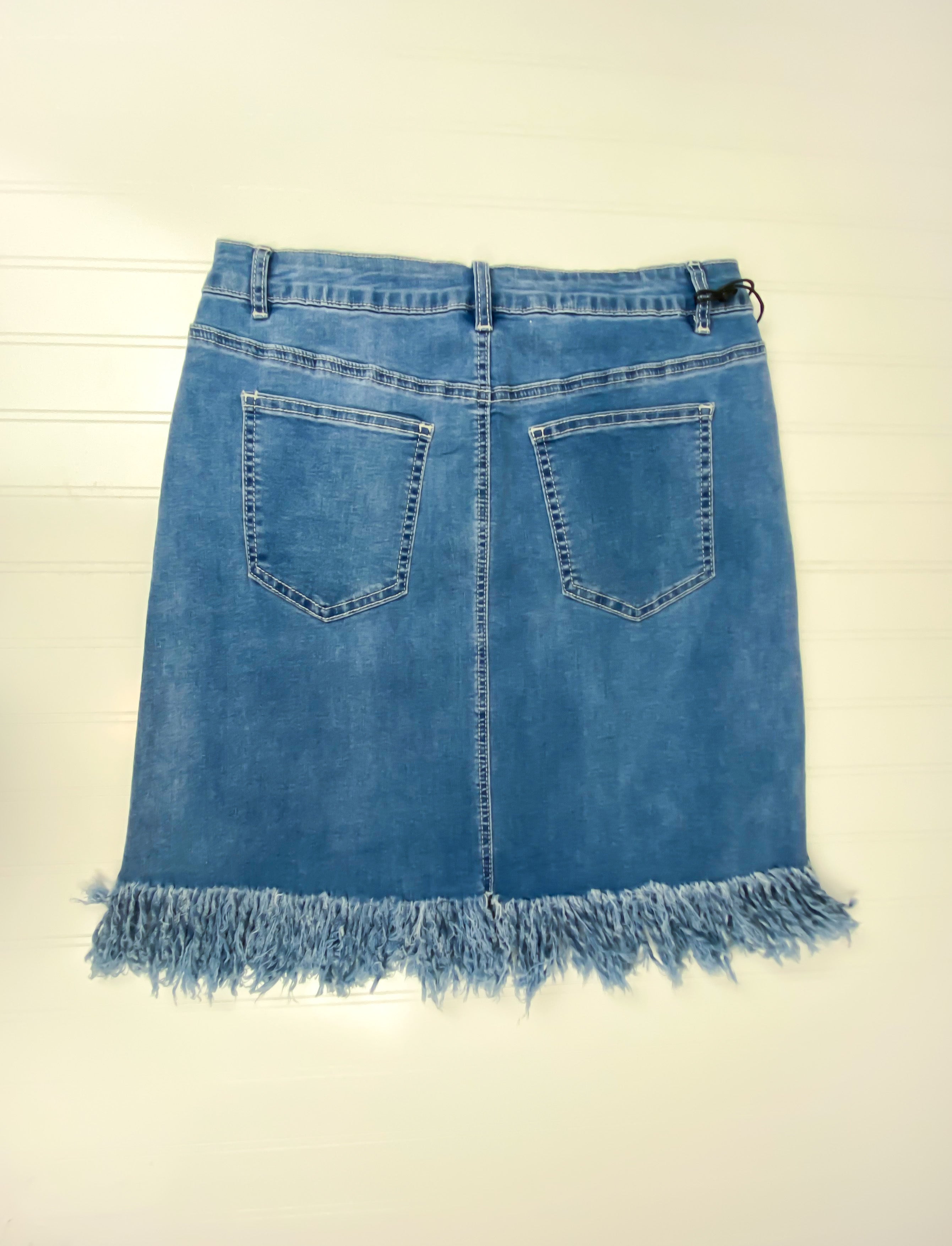 Denim Fringe Skirt