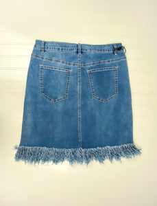 Denim Fringe Skirt