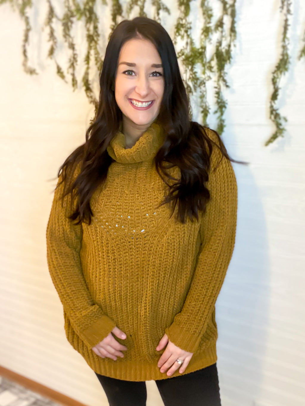 Mustard Cowl Neck Sweater