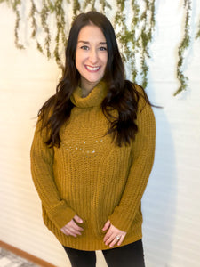 Mustard Cowl Neck Sweater