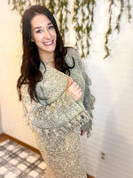 Load image into Gallery viewer, Long Taupe Fringe Cardigan
