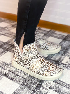 Rica White Leopard Bootie Side View